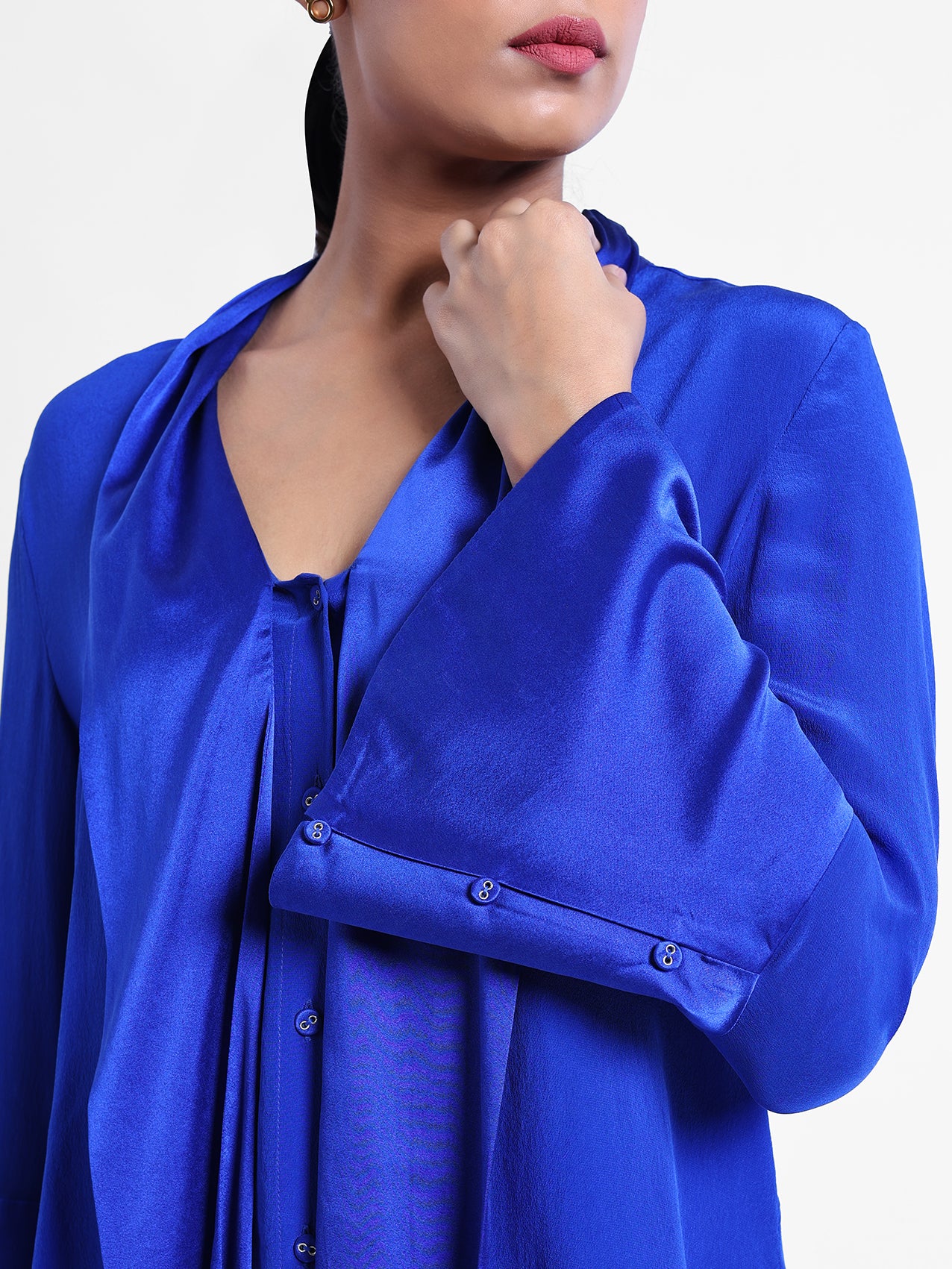 Rey Silk Front Tie Blouse