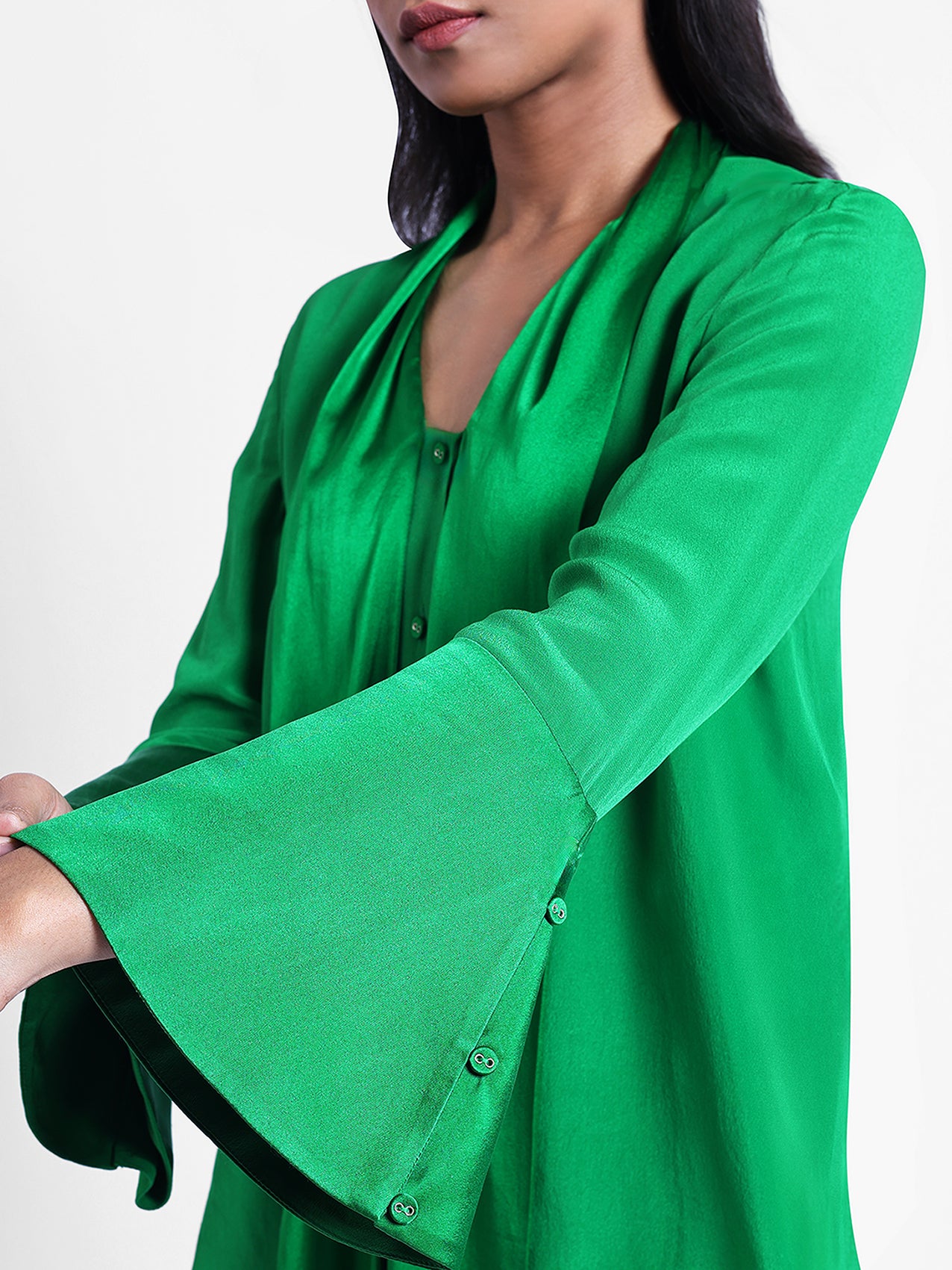 Rey Silk Front Tie Blouse