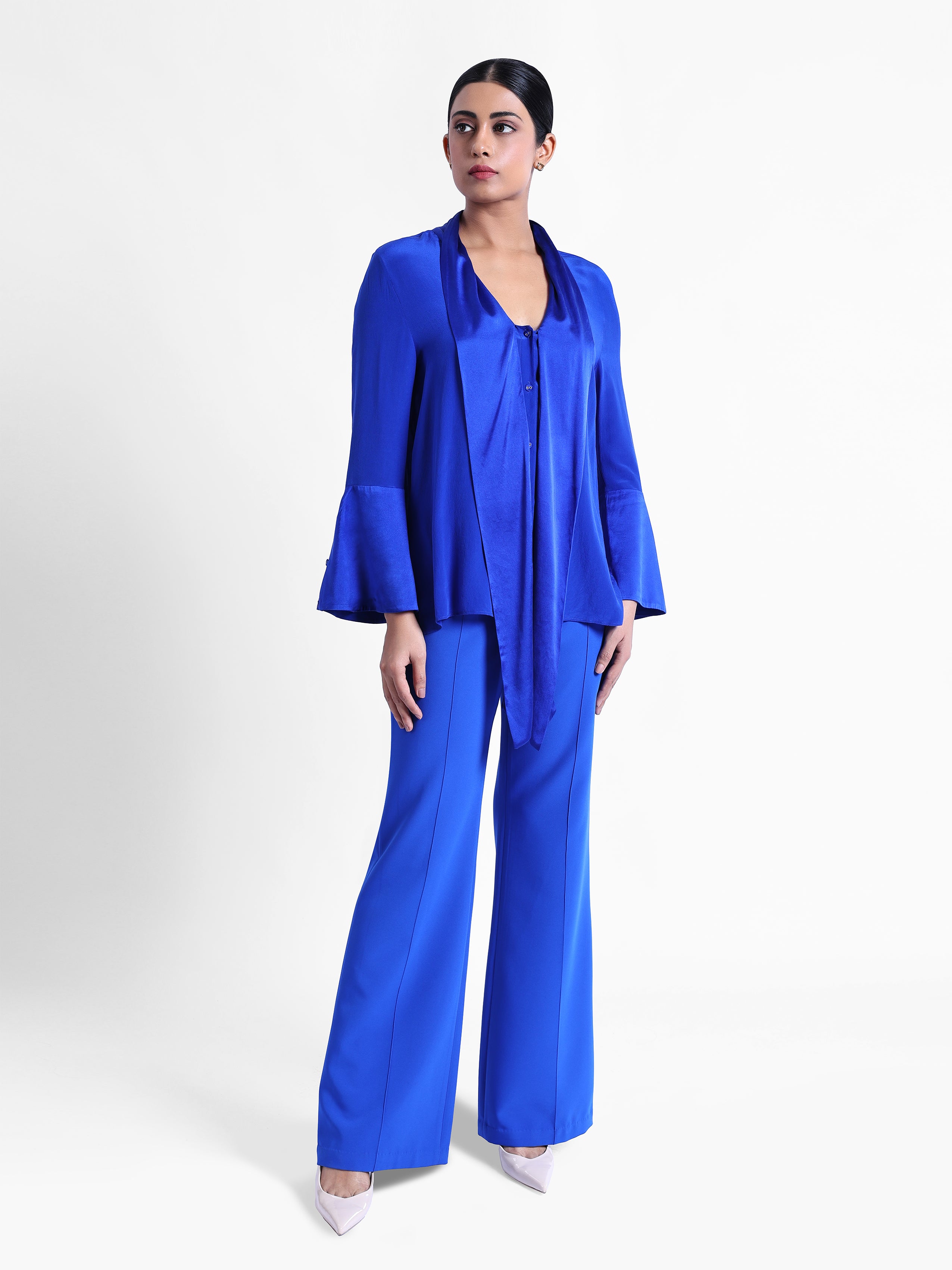 Rey Silk Front Tie Blouse