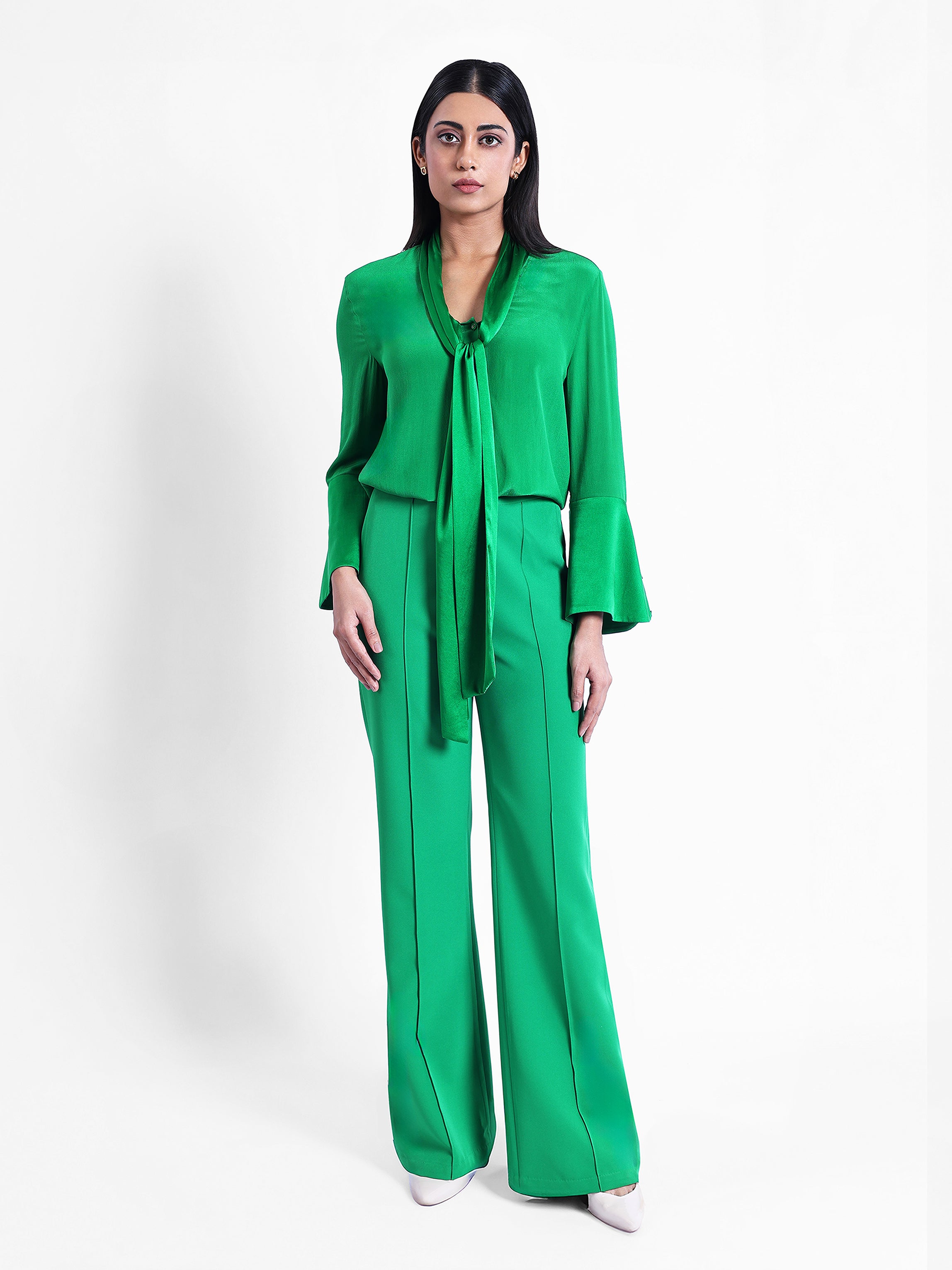 Rey Silk Front Tie Blouse