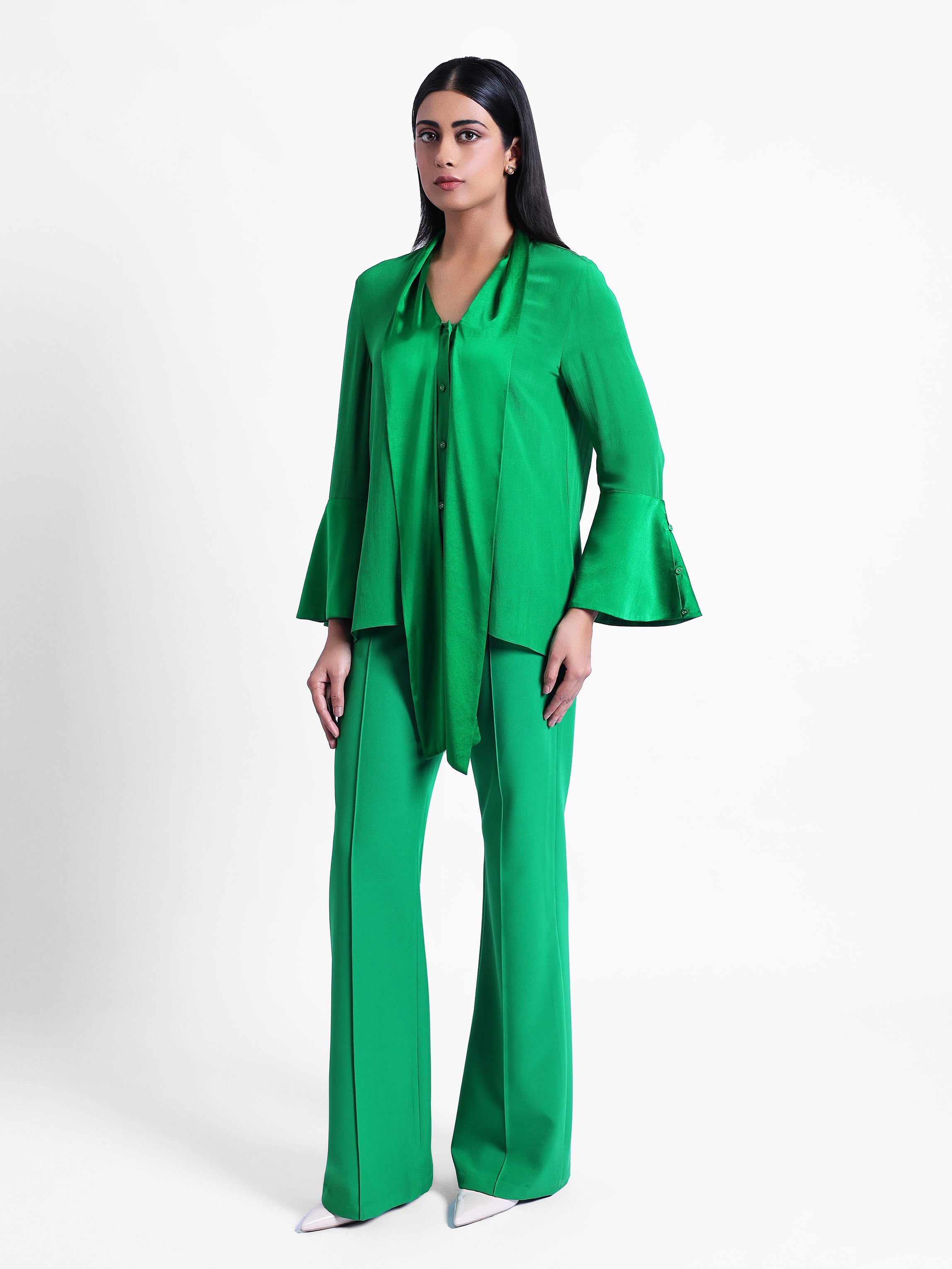 Rey Silk Front Tie Blouse