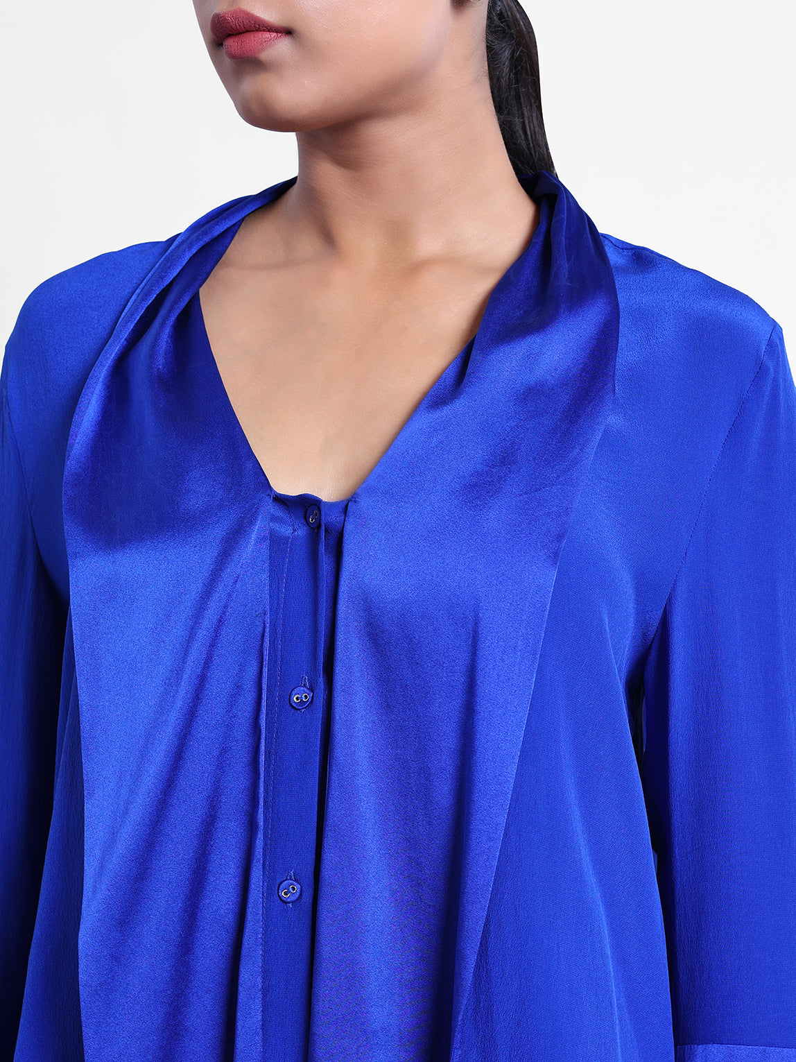 Rey Silk Front Tie Blouse